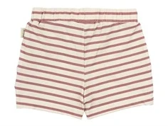 Råhvide og mørk rosa stribede shorts fra Petit Piao PP1708 withered rose